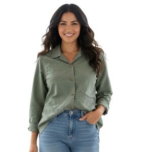 light green, button-down shirt from the Erika Collection, size pm